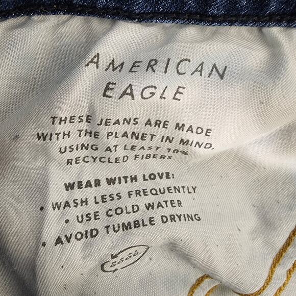 American Eagle Mens Slim Jeans 31X32 Blue Denim AirFlex Distressed Destroyed - Picture 9 of 11